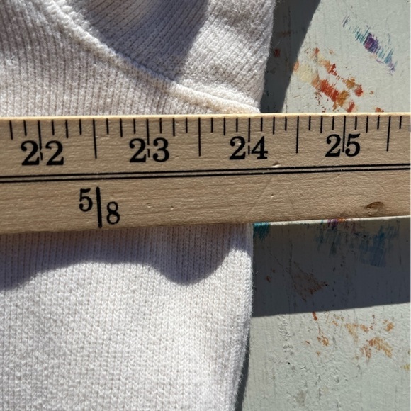 Men's Vintage Polo Ralph Lauren Sweater White Solid L Button High Neck Preppy - Picture 12 of 14